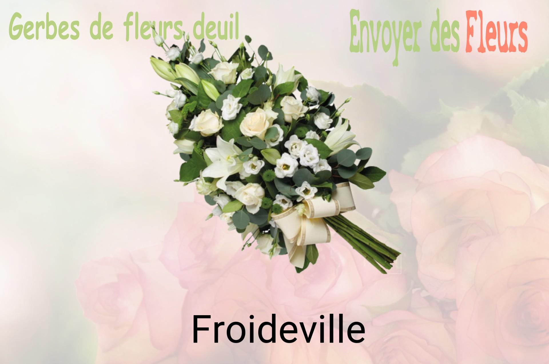 Gerbe de fleurs de deuil livrée à Froideville
